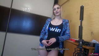 Irmán ofreceu a súa irmá para gañar algún diñeiro coa axuda do seu corpo! Creampie buceta dúas veces!