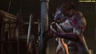 3D monster dhéanann na cailíní bulge bolg